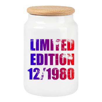 45e anniversaire Édition limitée 12/1980 - Boîte à biscuits avec couvercle en bois - blanc - Devant
