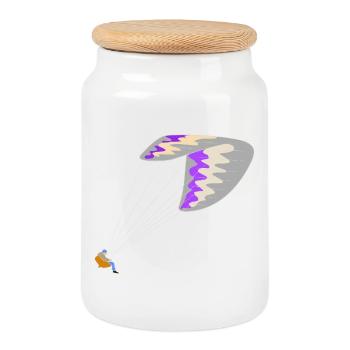 Paraglider - Cookie Jar with Wooden Lid - white - Front