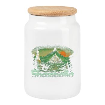 Shamballa Sunset - Cookie Jar with Wooden Lid - white - Front
