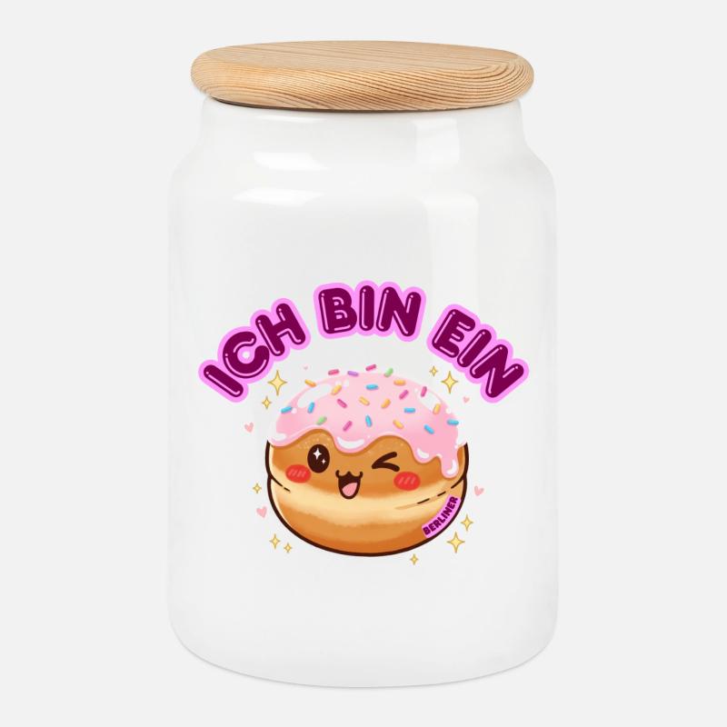Ich bin ein Berliner - Keksdose mit Holzdeckel - Weiß