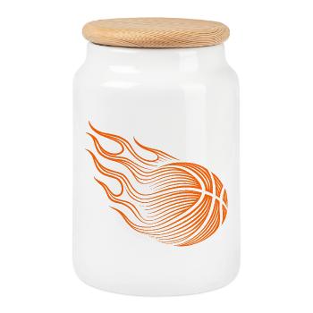 Basketball Basketball Player Gift Idea Baller Bball - Cookie Jar with Wooden Lid - white - Front