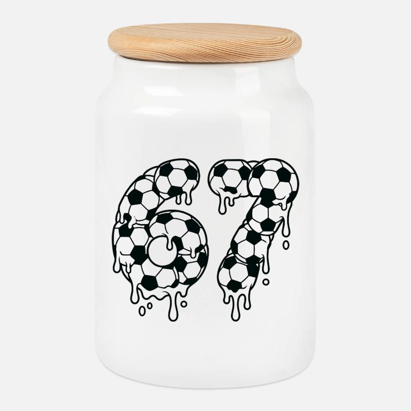 Tropping Soccer 67 Graffiti Six Seven - Keksdose mit Holzdeckel - Weiß