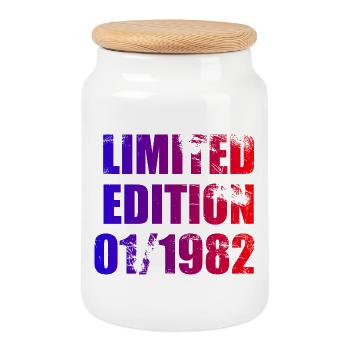 44e anniversaire Édition limitée 01/1982 - Boîte à biscuits avec couvercle en bois - blanc - Devant