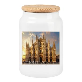 Mailand, Milano, Dom - Keksdose mit Holzdeckel - Weiß - Vorne