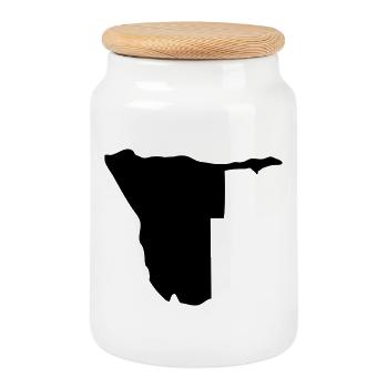 Nambia  Silhouette - Keksdose mit Holzdeckel - Weiß - Vorne