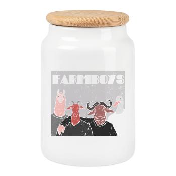 Farmboys - für Farmer, Bauern und Tierfans - Keksdose mit Holzdeckel - Weiß - Vorne