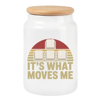 Motivation et passion – voilà ce qui me fait vibrer (Citation) - Boîte à biscuits avec couvercle en bois - blanc - Devant