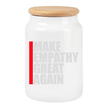 Make Empathy Great Again Politisch Statement Hoffn - Keksdose mit Holzdeckel - Weiß - Vorne