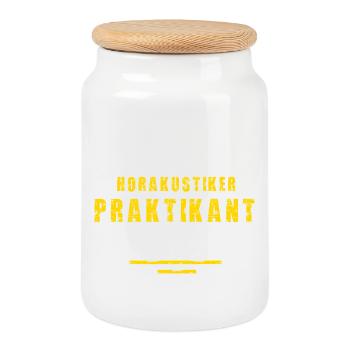 Hörakustiker Praktikant Hörakustik Praktikum - Keksdose mit Holzdeckel - Weiß - Vorne