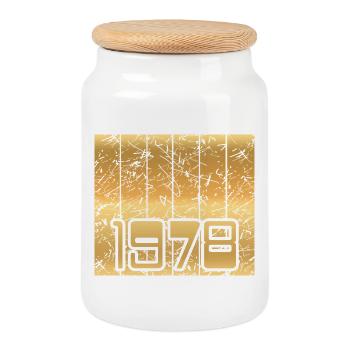 1978 - Boîte à biscuits avec couvercle en bois - blanc - Devant