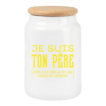 Je suis ton père - humour - Boîte à biscuits avec couvercle en bois - blanc - Devant