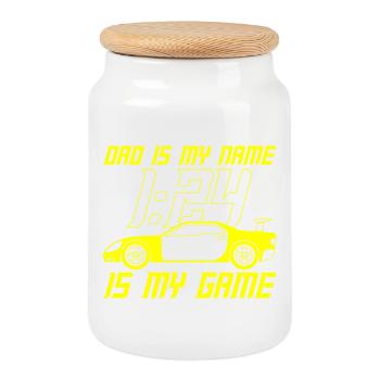 Dad Is My Name 1:24 Is My Game Racer Slot Race - Keksdose mit Holzdeckel - Weiß - Vorne