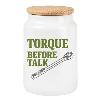 Tractor Mechanic Diesel Repair Tech - Cookie Jar with Wooden Lid - white - Front
