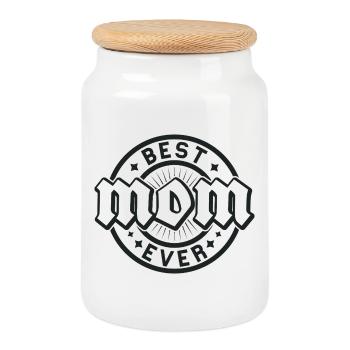 Meilleur insigne de poing jamais décerné - Boîte à biscuits avec couvercle en bois - blanc - Devant