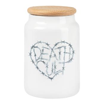 Death Cut Heart of Barbed Wire Dark Gothic Love - Cookie Jar with Wooden Lid - white - Front
