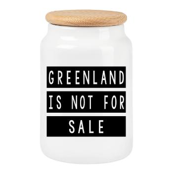 Greenland Is Not For Sale T-shirt - Keksdose mit Holzdeckel - Weiß - Vorne
