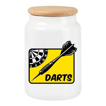 Darts,DartsDARTS - Cookie Jar with Wooden Lid - white - Front