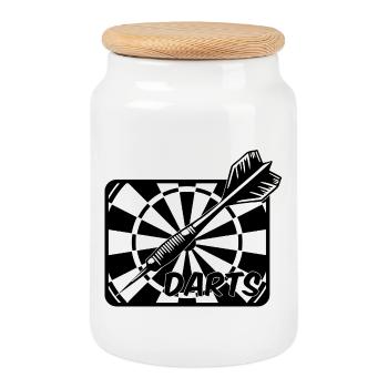Darts,Darts,DARTS - Cookie Jar with Wooden Lid - white - Front