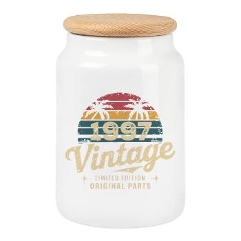 Génial depuis 1997 cadeau anniversaire 1997 - Boîte à biscuits avec couvercle en bois - blanc - Devant