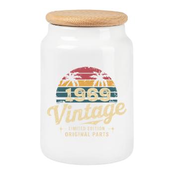 Génial depuis 1969 cadeau anniversaire 1969 - Boîte à biscuits avec couvercle en bois - blanc - Devant