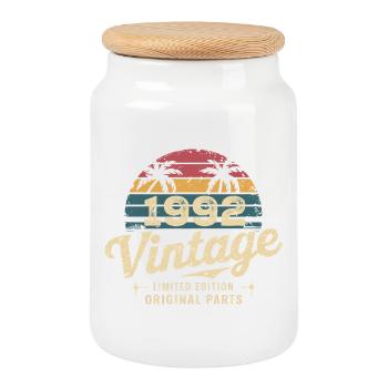 Génial depuis 1992 cadeau anniversaire 1992 - Boîte à biscuits avec couvercle en bois - blanc - Devant