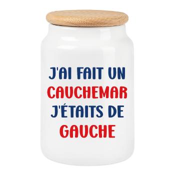 J'ai fais un Cauchemar j'étais de Gauche - Boîte à biscuits avec couvercle en bois - blanc - Devant