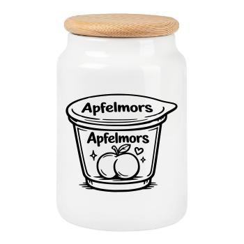 Applesauce Apple Mors - Cookie Jar with Wooden Lid - white - Front