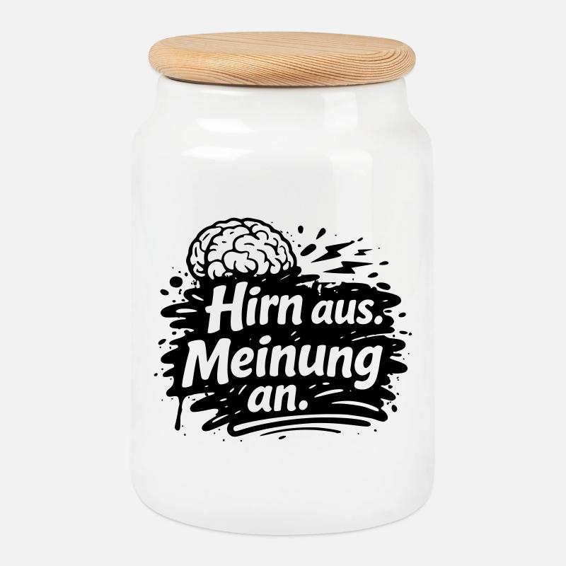 Brain from opinion on - Cookie Jar with Wooden Lid - white