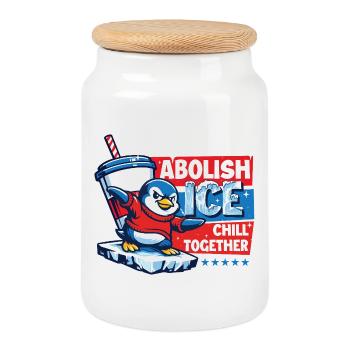 Abolir Chill Together pour les droits à l’immigration - Boîte à biscuits avec couvercle en bois - blanc - Devant