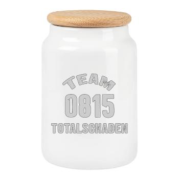 Team 0815 Total Loss - Cookie Jar with Wooden Lid - white - Front