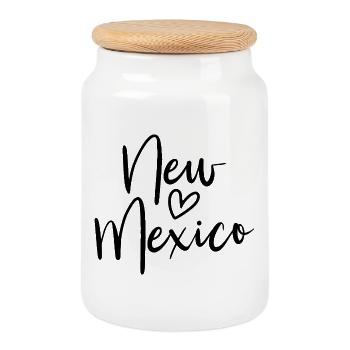 New Mexico Heart Women's Love New Mexico - Cookie Jar with Wooden Lid - white - Front