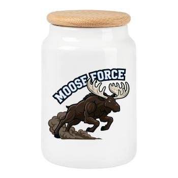 Moose Force Wild Elk Power - Cookie Jar with Wooden Lid - white - Front