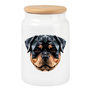 Rottweiler Dogs Love Proud Rottweiler Lovers - Cookie Jar with Wooden Lid - white - Front