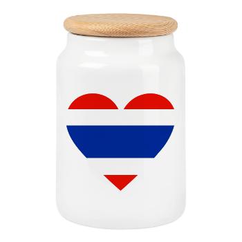 Thailand Heart - Keksdose mit Holzdeckel - Weiß - Vorne