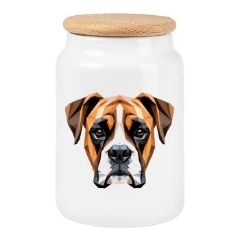 Club allemand de boxer boxer club allemand - Boîte à biscuits avec couvercle en bois - blanc - Devant
