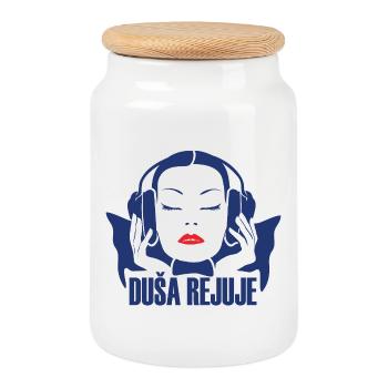 DUŠA REJUJE - Cookie Jar with Wooden Lid - white - Front