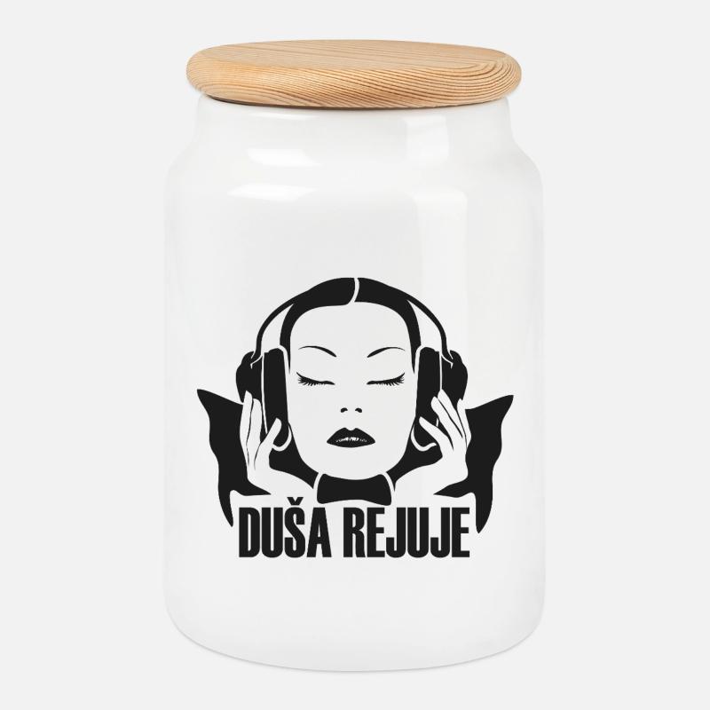 DUŠA REJUJE - black - - Keksdose mit Holzdeckel - Weiß
