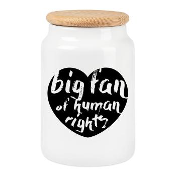 Big Fan of Human Rights - Keksdose mit Holzdeckel - Weiß - Vorne