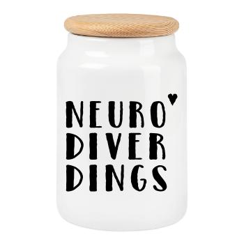 Neurodiverdings - Keksdose mit Holzdeckel - Weiß - Vorne