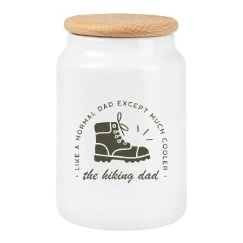 Hiking dad the best hiker funny Father's Day gift - Cookie Jar with Wooden Lid - white - Front