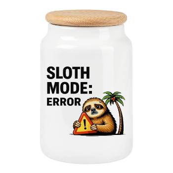 Sloth Mode Error - Cookie Jar with Wooden Lid - white - Front