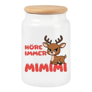 Ich Höre Immer Nur Mimimi Reh - Keksdose mit Holzdeckel - Weiß - Vorne