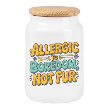 Technicien vétérinaire allergique à l’ennui, pas pour un technicien de soins pour animaux - Boîte à biscuits avec couvercle en bois - blanc - Devant