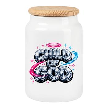 Child of God Streetwear - Cookie Jar with Wooden Lid - white - Front