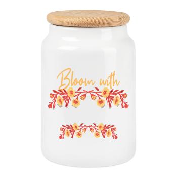 Bloom With Ostara Happy Easter Ostara - Cookie Jar with Wooden Lid - white - Front
