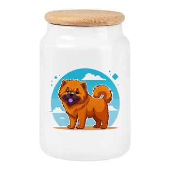 Chow-Chow (comic) - Cookie Jar with Wooden Lid - white - Front