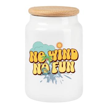 No Wind No Fun - Cookie Jar with Wooden Lid - white - Front