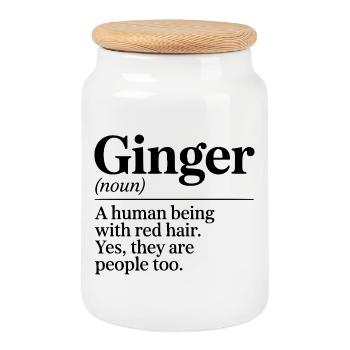 Gingers Are People Too - Cookie Jar with Wooden Lid - white - Front