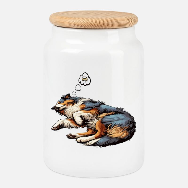 Australian Shepherd Aussie Aussiebesitzer Aussies - Keksdose mit Holzdeckel - Weiß