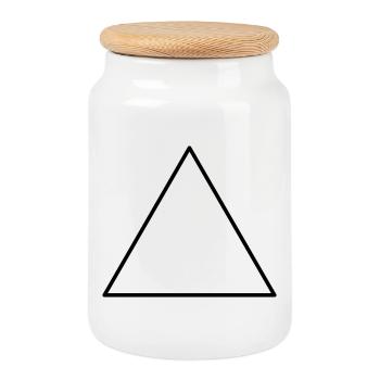 Symbol Dreieck gleichseitig - Keksdose mit Holzdeckel - Weiß - Vorne